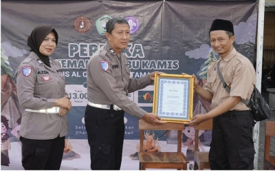 Polsek Taman Gelar Program Polsanak, Edukasi Tertib Berlalu Lintas bagi Murid MI Al-Qodir
